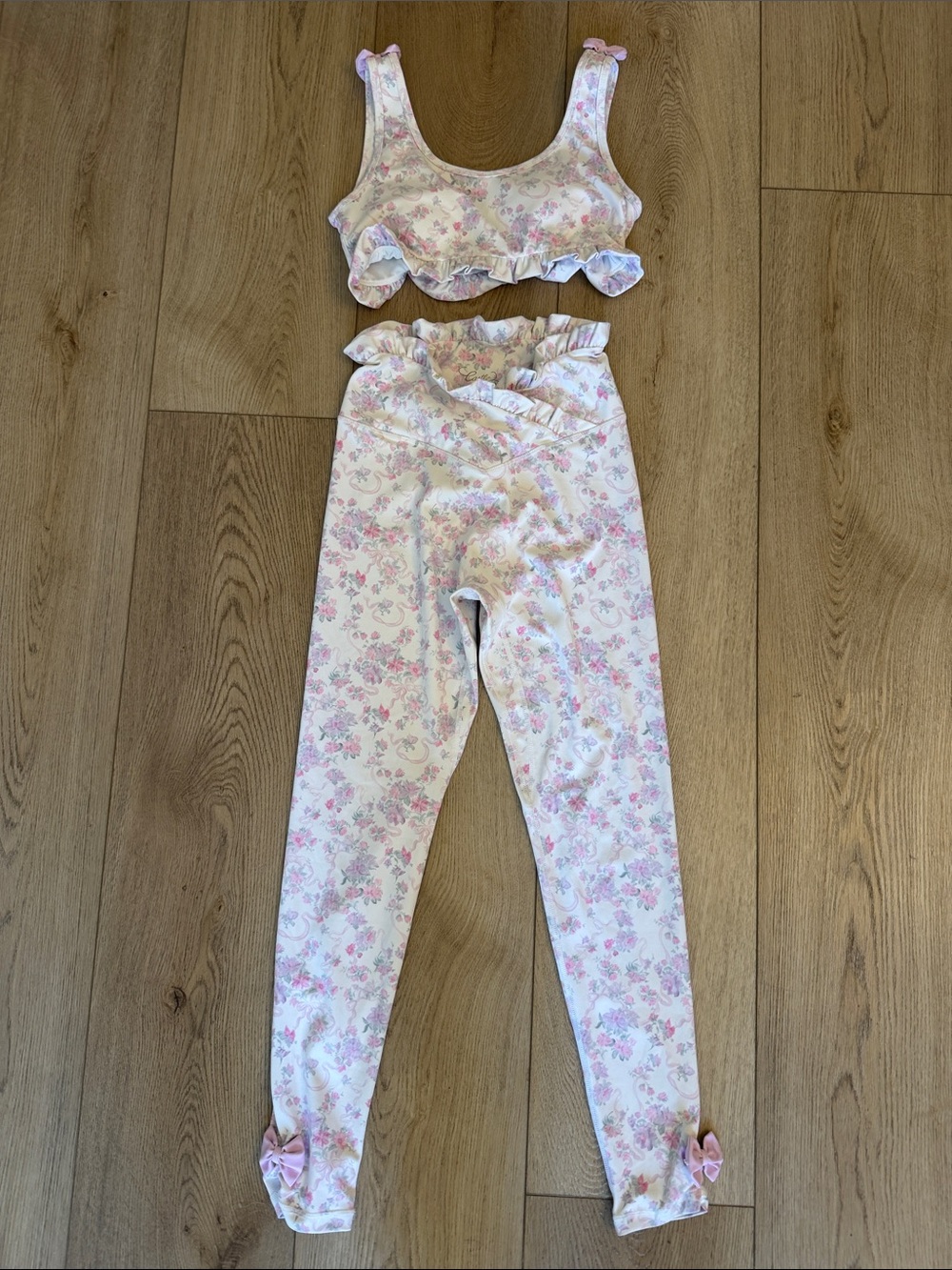 Princess Disney Inspired Floral High-Waist Leggings - Pink Floral - Picture 3 of 7